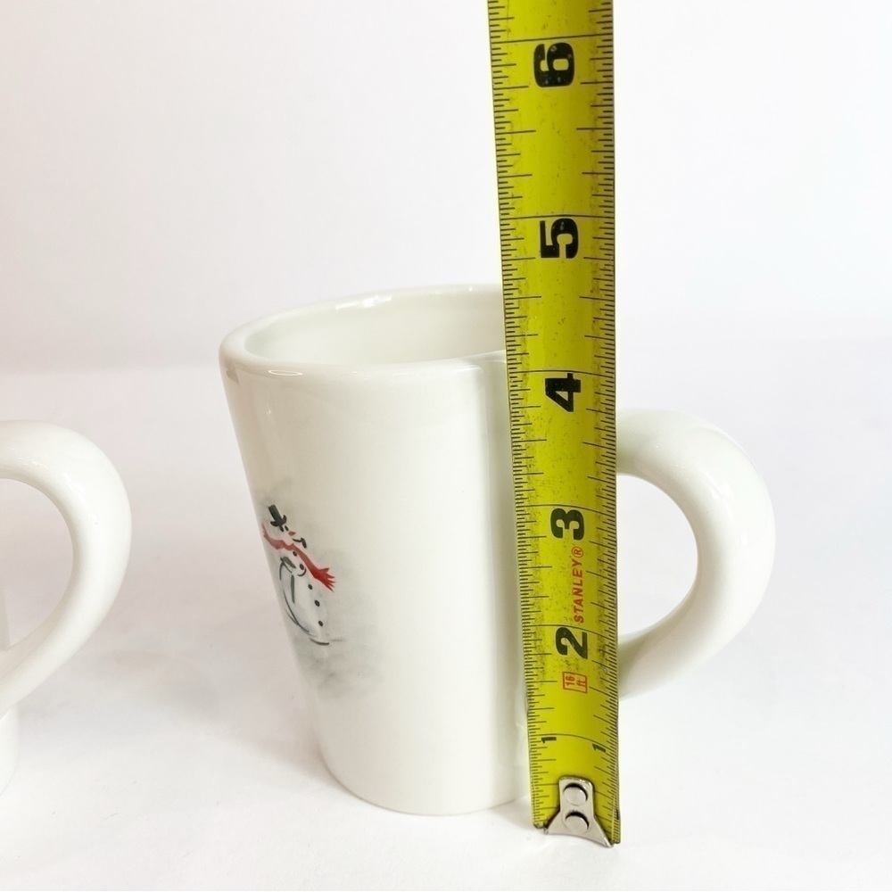Retired Williams Sonoma Snowman Skiing Mugs~Set of 2 Christmas Winter Holiday - Picture 9 of 10